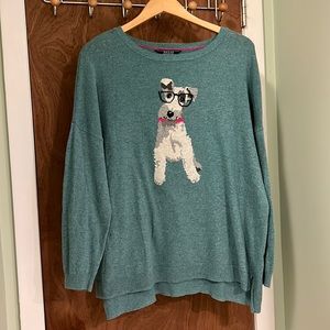 JOULES Meryl Slouchy teal dog sweater size 10